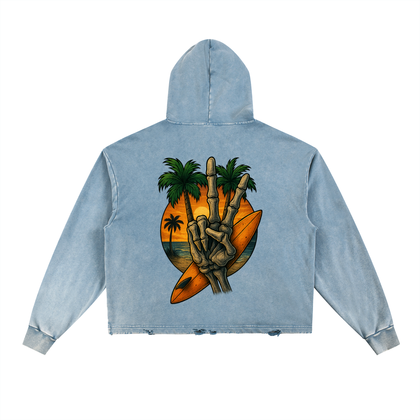 Nebular Life Frayed-Hem Hoodie