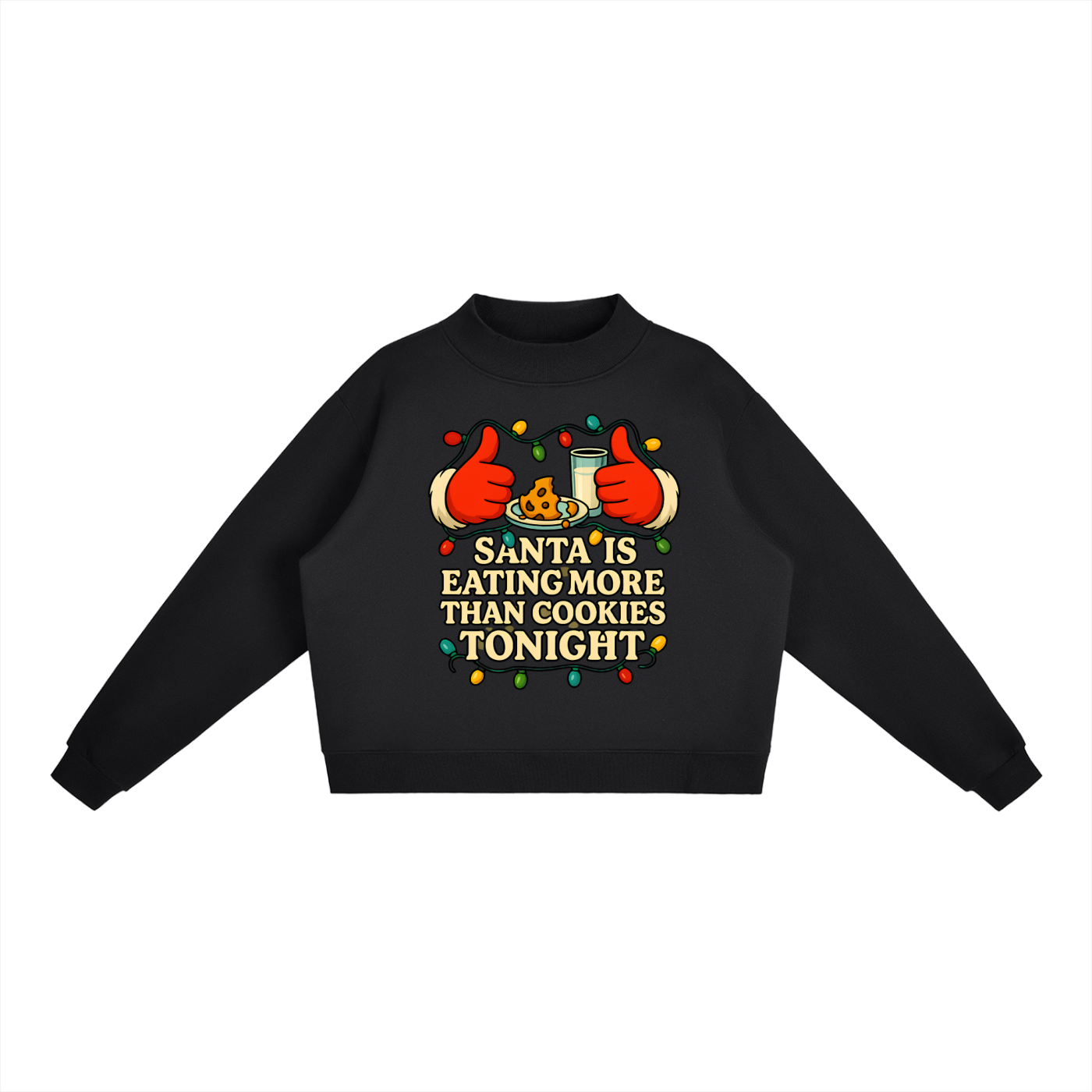 Hungry Hands Mock-Neck Crew Sweatshirt