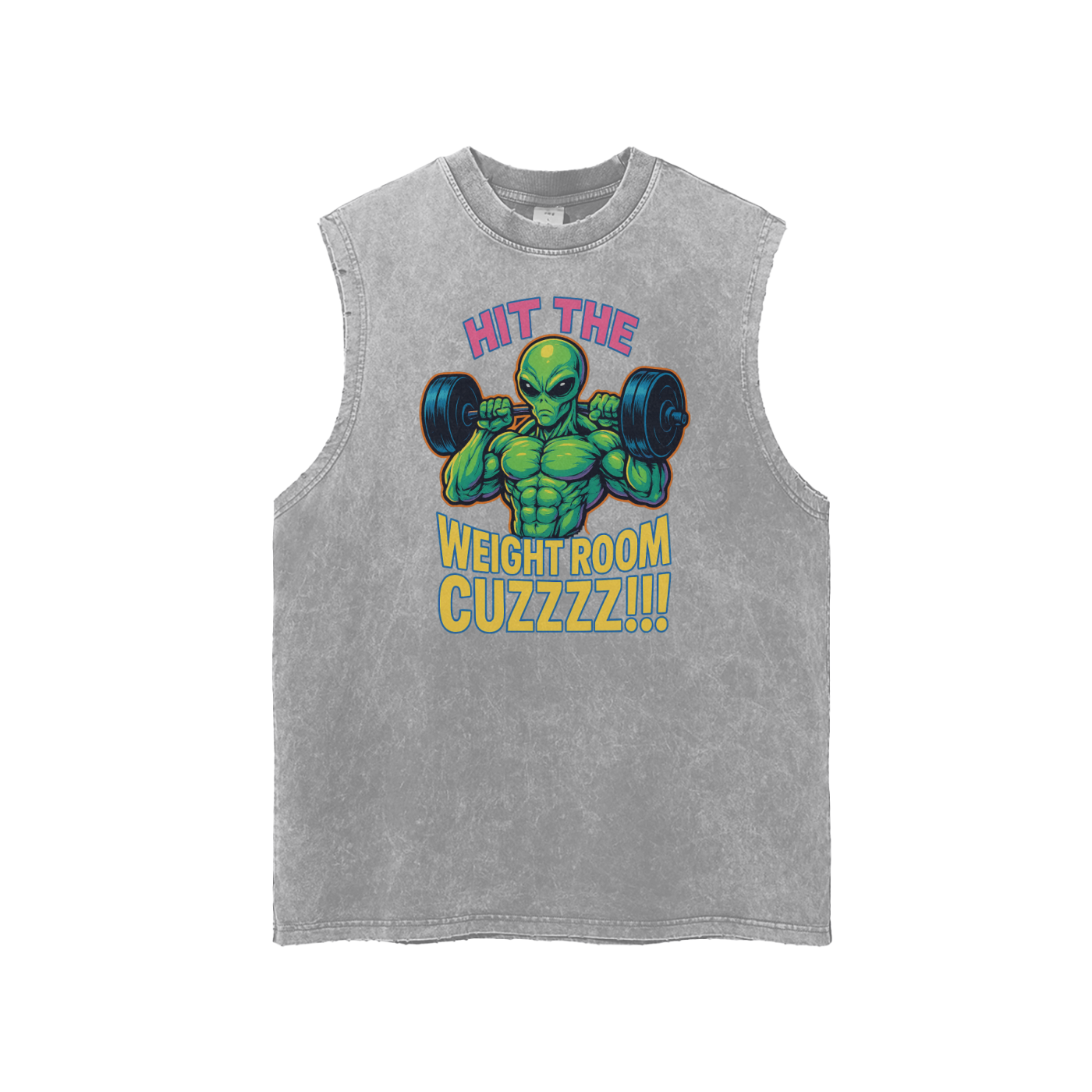 Nebular Weight Room Frayed Hem Tank Top